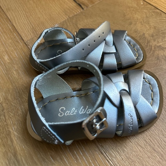Salt Water Sandals by Hoy Silver Sandals with Adjustable Straps - Picture 4 of 7